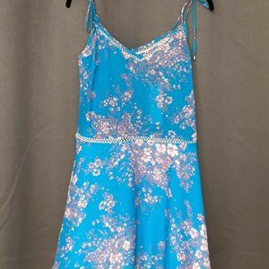 BRAND NEW KARINA GRIMALDI VERANO PRINT MINI SIZE XS X-Small Blue floral dress